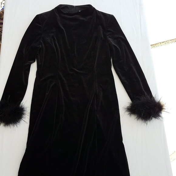 Goth Velvet Black Dress - Picture 1 of 7